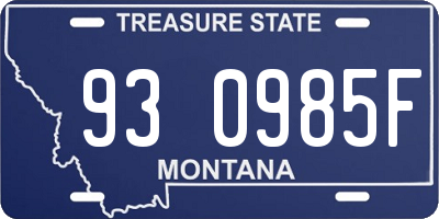 MT license plate 930985F