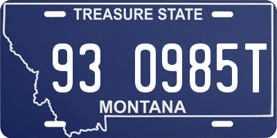 MT license plate 930985T