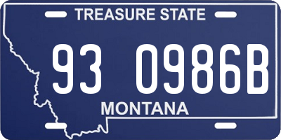 MT license plate 930986B