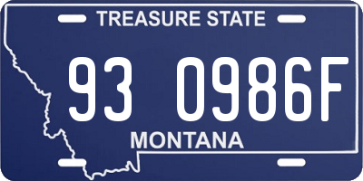 MT license plate 930986F