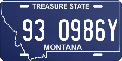 MT license plate 930986Y