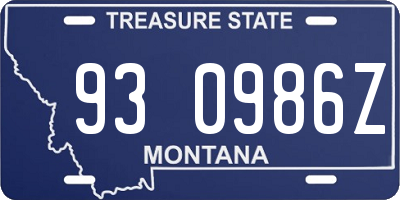 MT license plate 930986Z