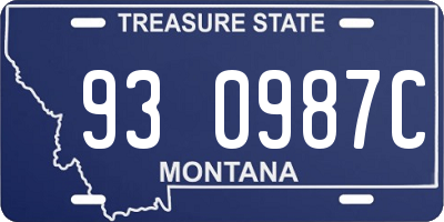 MT license plate 930987C