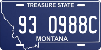 MT license plate 930988C