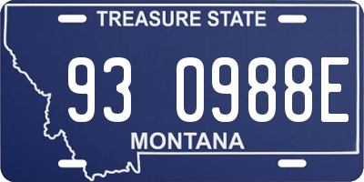 MT license plate 930988E