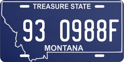 MT license plate 930988F