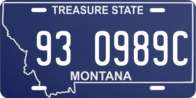MT license plate 930989C