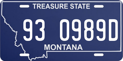 MT license plate 930989D