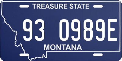 MT license plate 930989E