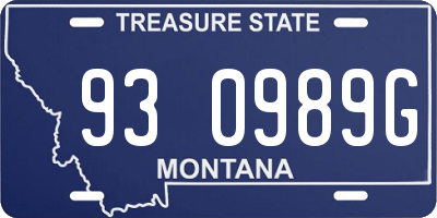 MT license plate 930989G