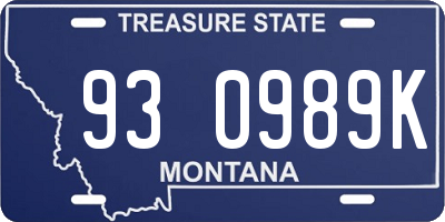 MT license plate 930989K