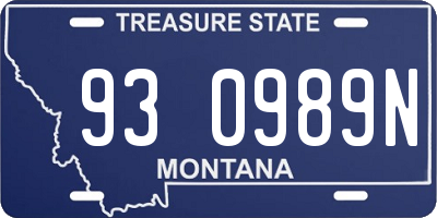 MT license plate 930989N
