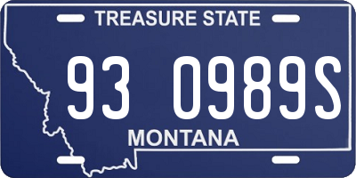 MT license plate 930989S