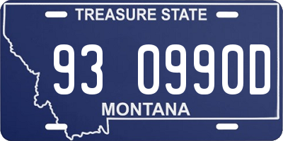 MT license plate 930990D