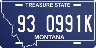 MT license plate 930991K