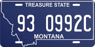 MT license plate 930992C