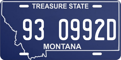 MT license plate 930992D
