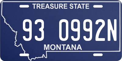 MT license plate 930992N