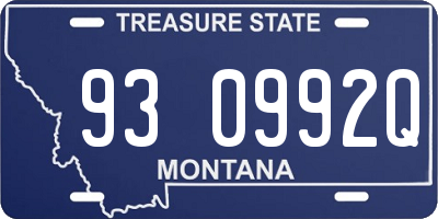 MT license plate 930992Q