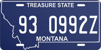 MT license plate 930992Z