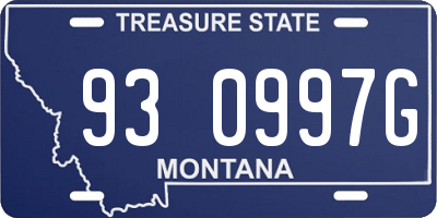 MT license plate 930997G