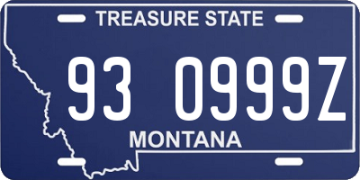 MT license plate 930999Z