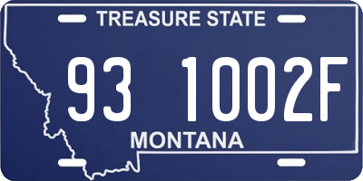 MT license plate 931002F