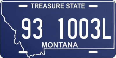 MT license plate 931003L