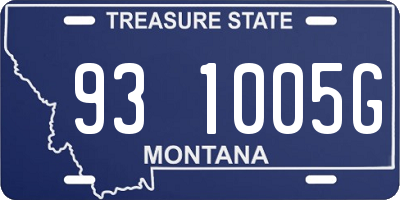 MT license plate 931005G