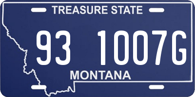 MT license plate 931007G