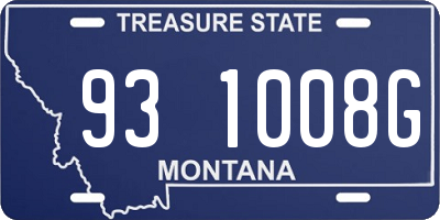 MT license plate 931008G