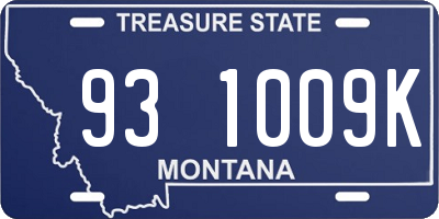 MT license plate 931009K