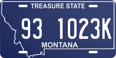 MT license plate 931023K