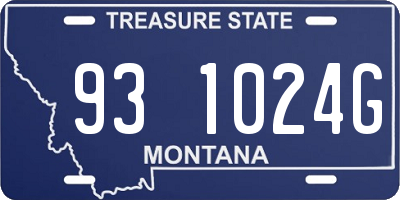 MT license plate 931024G