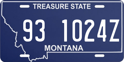MT license plate 931024Z