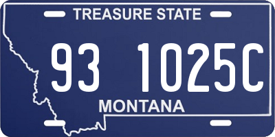 MT license plate 931025C