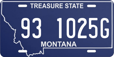 MT license plate 931025G