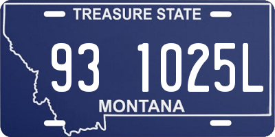 MT license plate 931025L