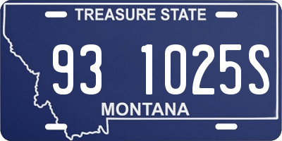 MT license plate 931025S