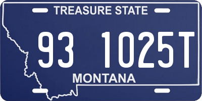 MT license plate 931025T