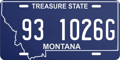 MT license plate 931026G