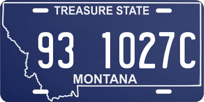 MT license plate 931027C