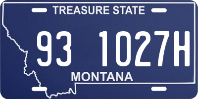 MT license plate 931027H