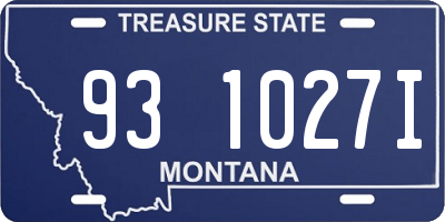 MT license plate 931027I