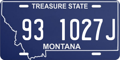 MT license plate 931027J