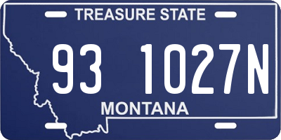 MT license plate 931027N
