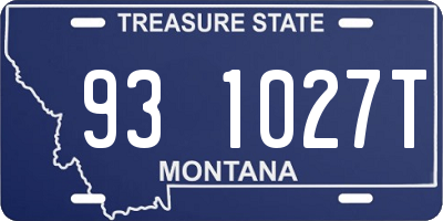 MT license plate 931027T