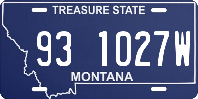 MT license plate 931027W