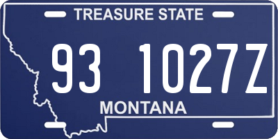 MT license plate 931027Z