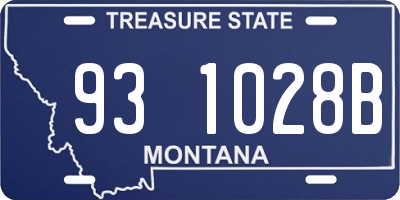MT license plate 931028B